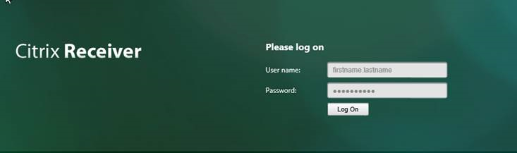 Citrix Receiver Log In