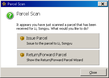 StarRez Parcel Scan